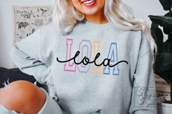 Lola Varsity Script Pastel SVG PNG - Mothers Day Trendy Product Image 2