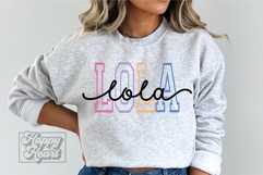 Lola Varsity Script Pastel SVG PNG - Mothers Day Trendy Product Image 3