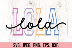 Lola Varsity Script Pastel SVG PNG - Mothers Day Trendy Product Image 5
