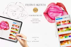 Lollipop Kiss Sketch & Color Palette for Procreate Product Image 1