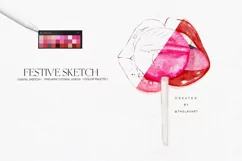 Lollipop Kiss Sketch & Color Palette for Procreate Product Image 2