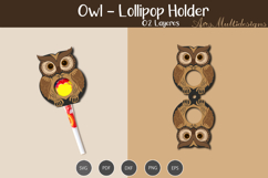 Owl Lollipop Holder SVG Template Product Image 3