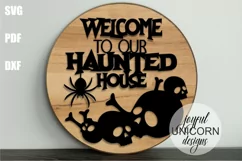 Welcome to Our Haunted House Wood Sign SVG | Halloween Sign Product Image 1