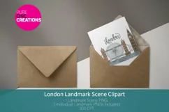 London Landmark Clipart - Big Ben, London Eye, Tower Bridge Product Image 2