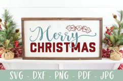 Merry Christmas Vintage Farmhouse Christmas Sign SVG Product Image 1