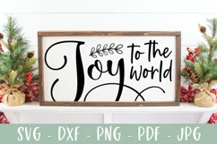 Joy To The World - Modern Christmas Farmhouse Sign SVG Product Image 1