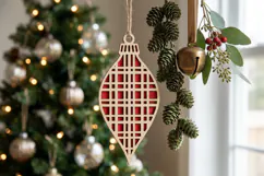 Long Christmas Ornament SVG Laser Cut, Holiday Decor Design Product Image 2