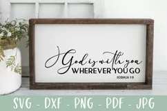 God Is With You Wherever You Go - Christian Bible Verse SVG Product Image 1