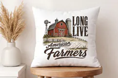 Long Live American Farmers T-shirt, Vintage Barn PNG Product Image 4