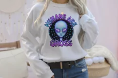 Humans are Gross sublimation file - retro Alien png Product Image 2