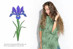 Irises and Columbine - spring flowers clipart and patterns Product Image 9