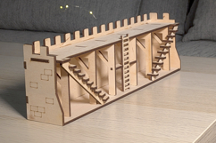 Long Wall of the Castle dollhouse - laser cut file Product Image 3