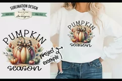 Pumpkin Season Pumpkin Bow | PNG Design for Sublimation DTF Product Image 2