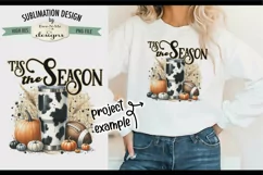 Tis Season Cow Print Cup | PNG Design for Sublimation DTF Product Image 2