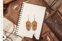 Boho Floral Dangling Earrings Laser Cut Product Image 2