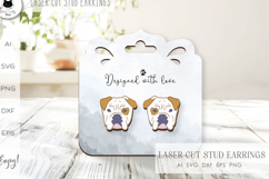 Pit Bull Stud Earrings | Dog Laser Cut Earrings Product Image 2