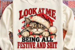 Look at Me Being All Festive and Shit PNG | Funny Grumpy Chr Product Image 4