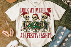 Christmas Skeleton PNG, Merry Christmas PNG, Funny Xmas PNG Product Image 1