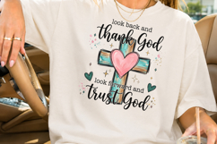 Look Back and Thank God PNG, Christian Cross Sublimation Product Image 2