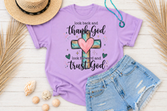 Look Back and Thank God PNG, Christian Cross Sublimation Product Image 3