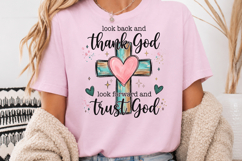 Look Back and Thank God PNG, Christian Cross Sublimation Product Image 4