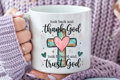 Look Back and Thank God PNG, Christian Cross Sublimation Product Image 5