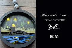 Loon Christmas Ornament SVG Northwoods Laser Cut Design Product Image 3