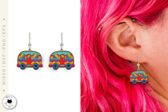 Retro Van Earrings SVG | Summer Laser Cut Earrings Product Image 2