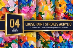 Loose Paint Strokes Acrylic Digital Paper Product Image 1
