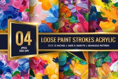 Loose Paint Strokes Acrylic Digital Paper Product Image 1