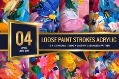 Loose Paint Strokes Acrylic Digital Paper Product Image 1