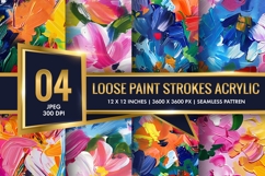 Loose Paint Strokes Acrylic Digital Paper Product Image 1