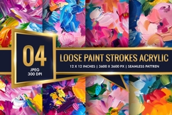 Loose Paint Strokes Acrylic Digital Paper Product Image 1