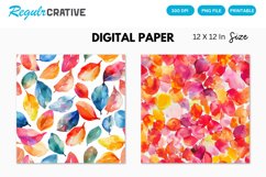 Watercolor Cherry Flower Petals Seamless Digital Paper Product Image 1