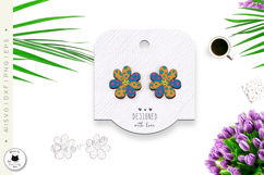 Boho Stud Earrings SVG | Floral Earrings Laser Cut Product Image 3