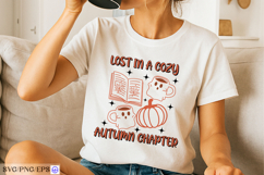 Lost In A Cozy Autumn Chapter Book Lover Fall Quote SVG PNG Product Image 2