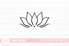 Lotus Outline Logo SVG Cut File Product Image 1