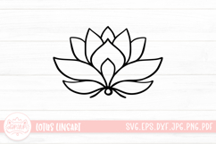 Lotus Outline Logo SVG Cut File Product Image 1