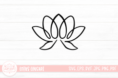 Lotus Outline Logo SVG Cut File Product Image 1