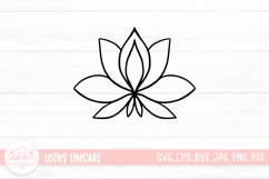 Lotus Outline Logo SVG Cut File Product Image 1