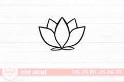Lotus Outline Logo SVG Cut File Product Image 1