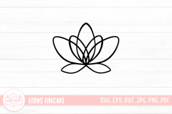 Lotus Outline Logo SVG Cut File Product Image 1