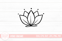 Lotus Outline Logo SVG Cut File Product Image 1