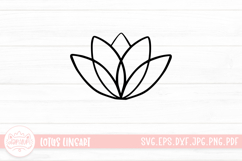 Lotus Outline Logo SVG Cut File Product Image 1