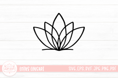 Lotus Outline Logo SVG Cut File Product Image 1