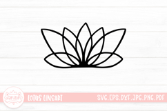 Lotus Outline Logo SVG Cut File Product Image 1