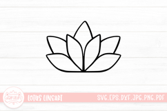 Lotus Outline Logo SVG Cut File Product Image 1