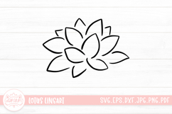Lotus Outline Logo SVG Cut File Product Image 1