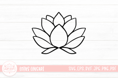 Lotus Outline Logo SVG Cut File Product Image 1