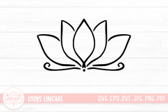 Lotus Outline Logo SVG Cut File Product Image 1